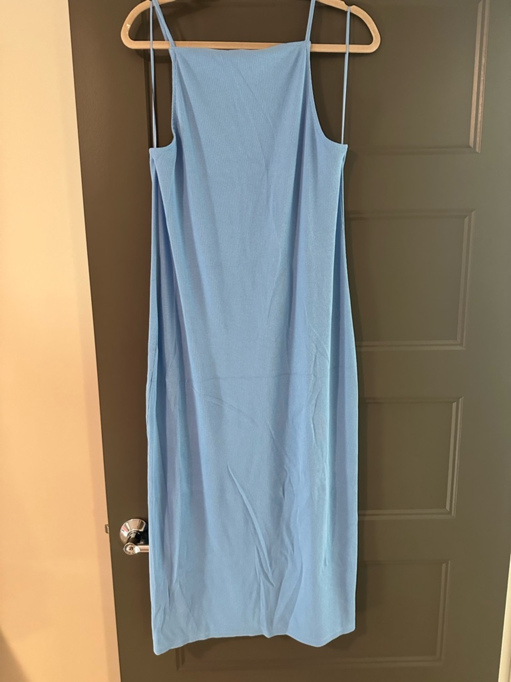 Old Navy Blue Maxi Ribbed Slip Dress